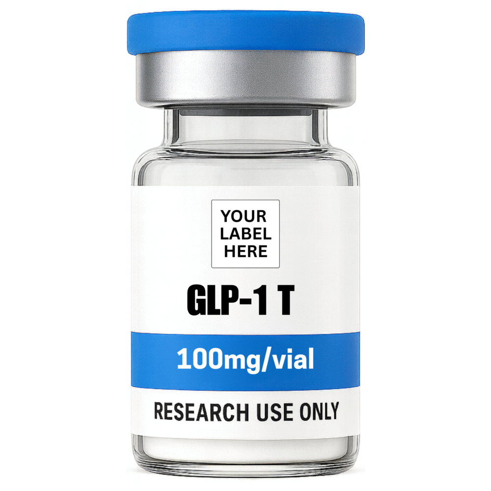 GLP-1 T (100mg) research peptide vial – YourPeptideBrand.com – for research use only