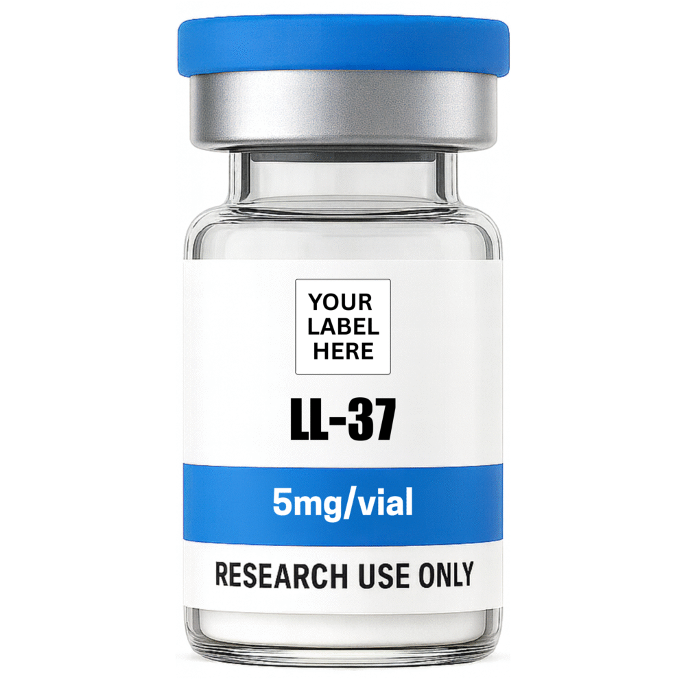LL-37 (5mg) research peptide vial – YourPeptideBrand.com – for research use only