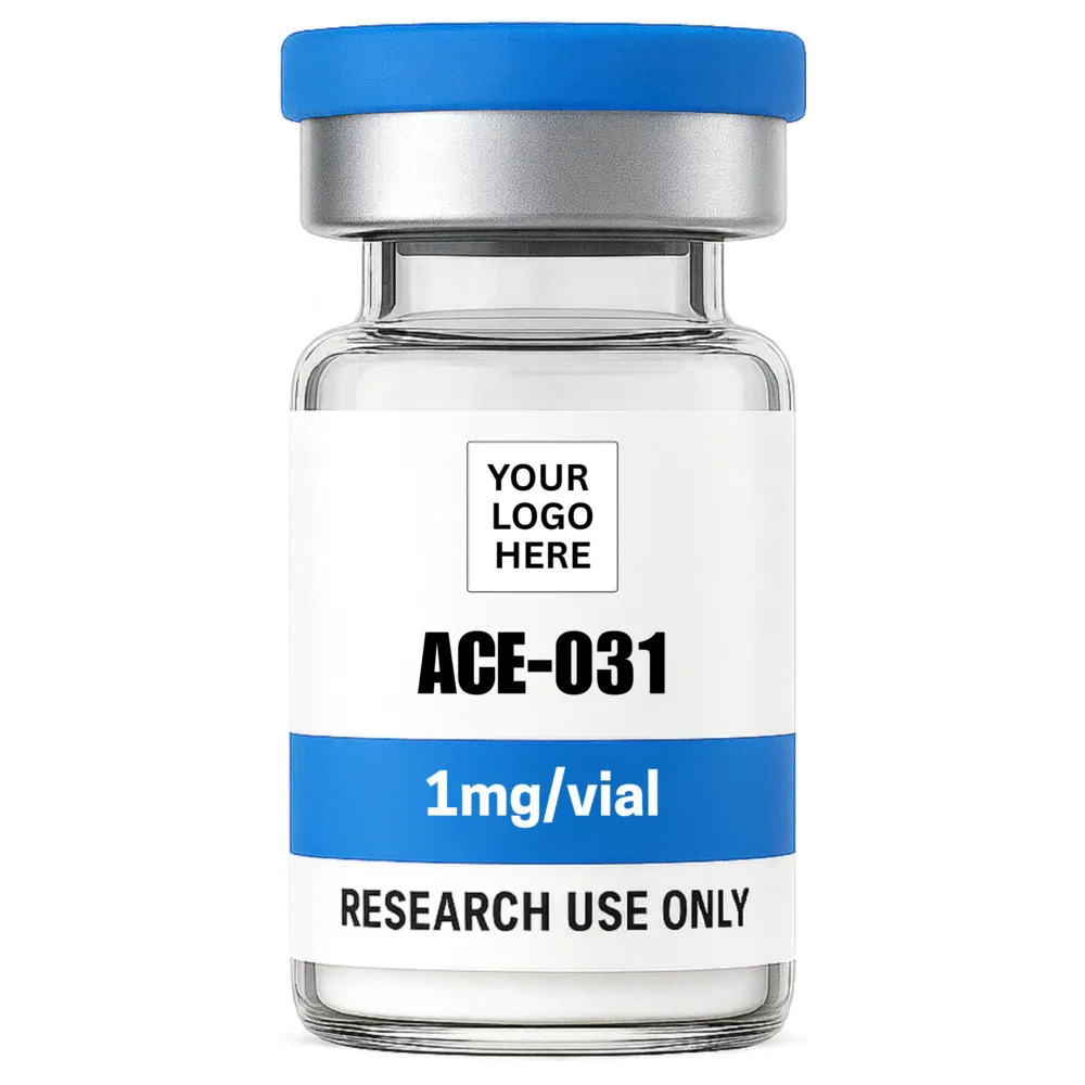 ACE-031 (1 mg) research peptide vial – YourPeptideBrand.com – for laboratory research use only