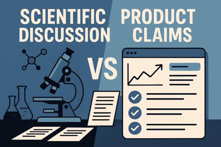 The Difference Between Scientific Discussion and Product Claims