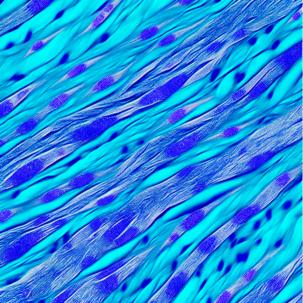 Microscopic view of tissue fibers showing cellular structure relevant to TB-500 research
