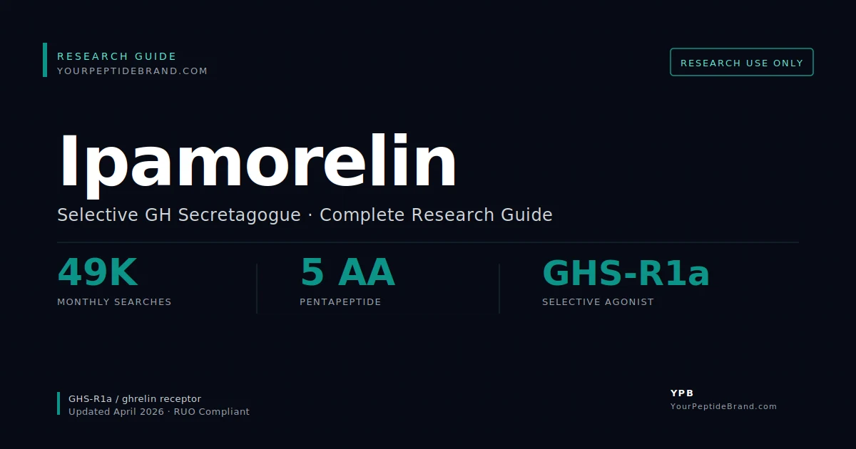 Research-grade Ipamorelin peptide — YPB white-label research compound