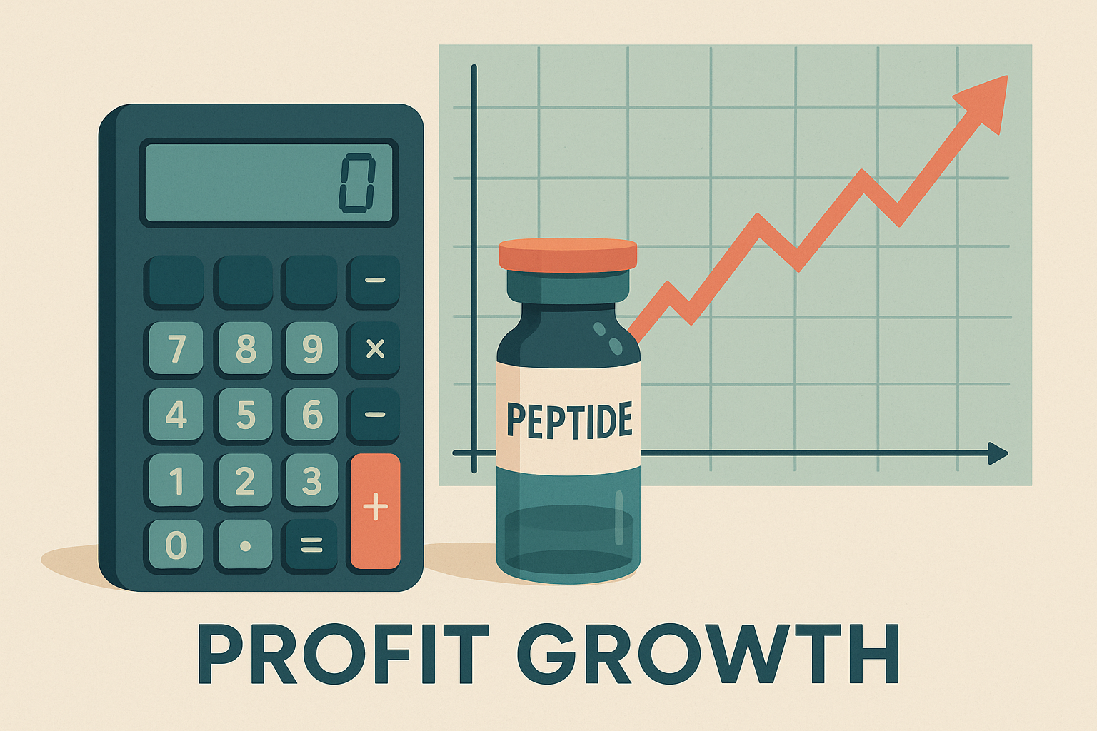 Dashboard showing peptide sales, ad spend, and profit metrics