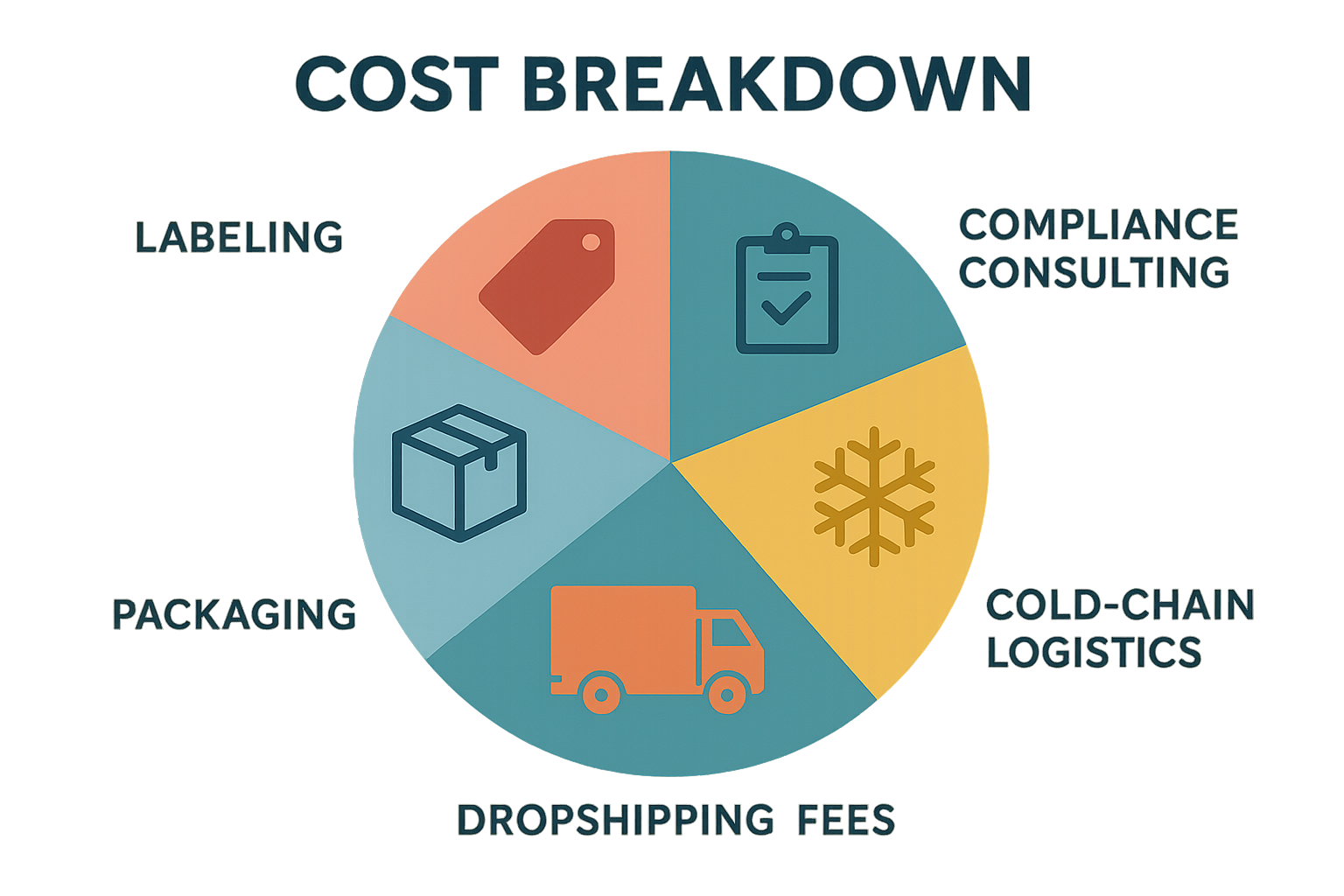 Infographic showing a breakdown of hidden costs in peptide branding