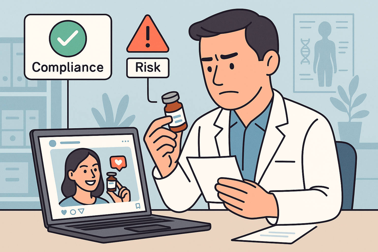 Illustration of influencer marketing compliance