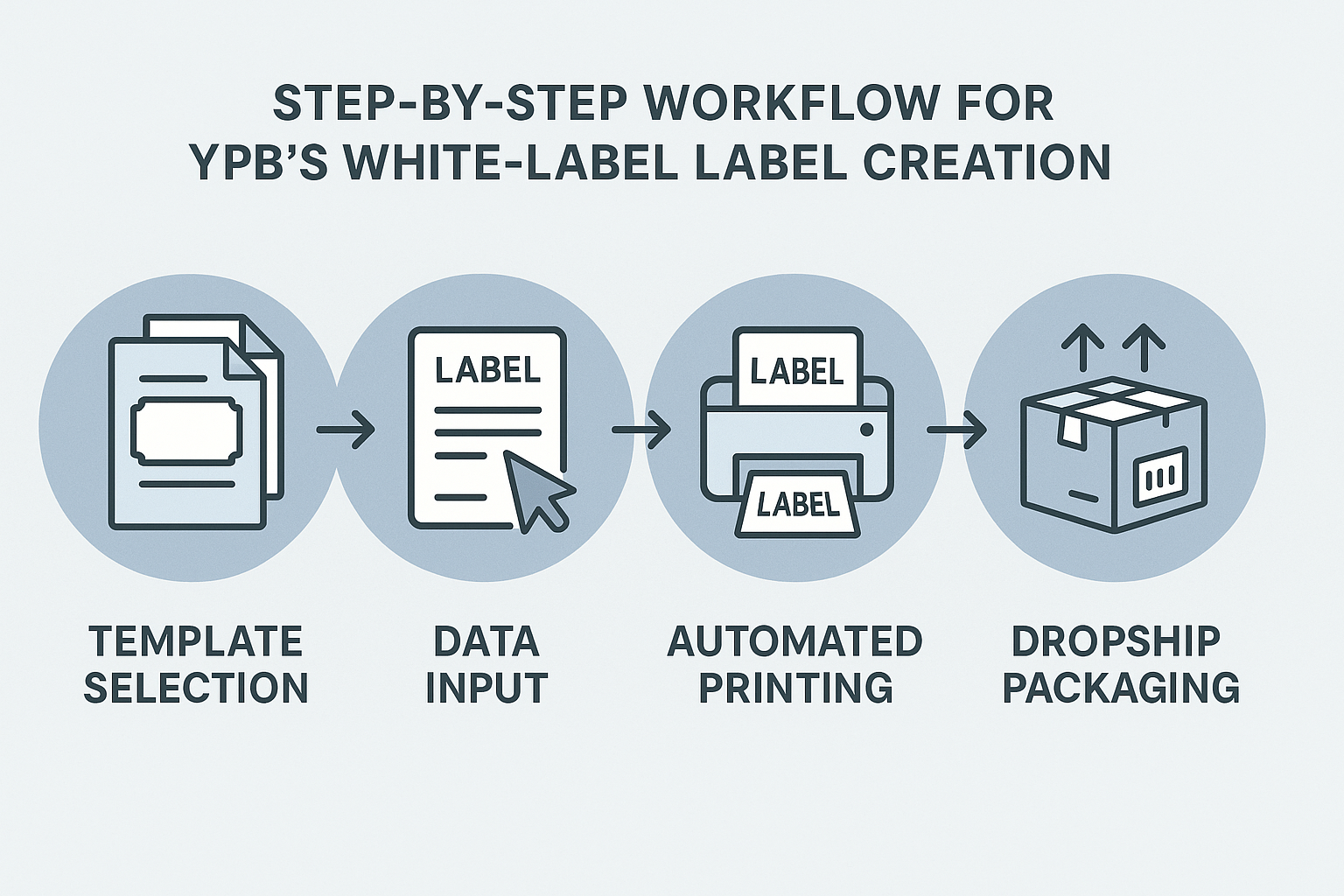 White‑label label creation workflow illustration